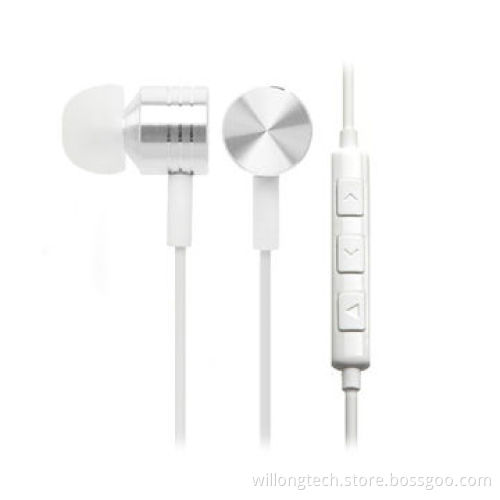 2014 Fashionable Metal Earphones with Volume Control For MP4, Mobile phone